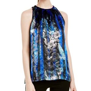 Elie Tahari Gigi Sleeveless Blouse Feather Neck